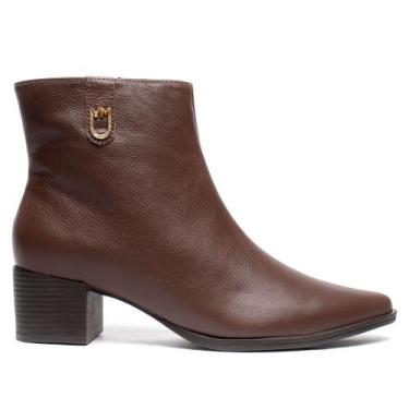Imagem de Bota Feminina Via Marte Cano Curto Couro Marrom, Marrom, 36
