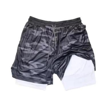 Imagem de Shorts De Corrida Masculinos Camuflados De Secagem Rápida 2 Em 1 Para 