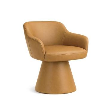 Imagem de Cadeira de Mesa de Jantar Jade Base Cone Giratória Corano Camel - Next