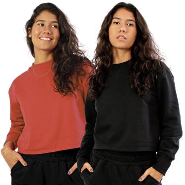 Imagem de Kit 2 Cropped Moletom Flanelado-Feminino