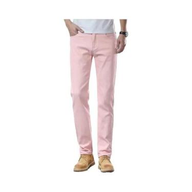 Imagem de Calças Jeans Masculinas Ajustadas E Retas, Confortáveis E Elásticas, E