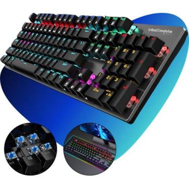 Imagem de Teclado Gamer Mecanico Switch Blue Led Rainbow Anti Ghost - Inboxmobil