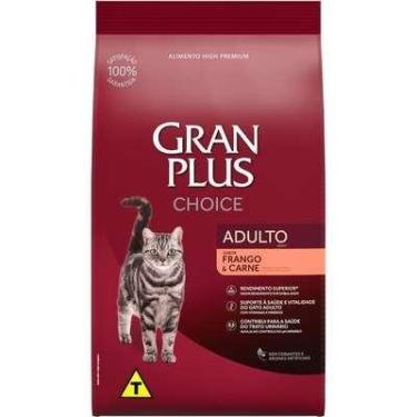 Imagem de Ração Seca Gran Plus Choice para Gatos Adultos Sabor Frango e Carne 10
