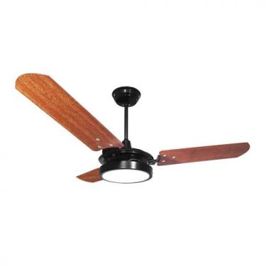 Imagem de Ventilador de teto valen com led 18w motor grande ventex, Preto mogno,