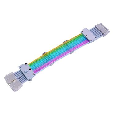 Imagem de Cabo Extensor de Fonte Sleeved Rise Mode Aura, 2x 6+2p PCIe GPU, ARGB, Branco - RM-SLV-...
