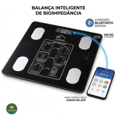Imagem de Balança Corporal Bioimpedância Vidro Temperado Com Aplicativo balança 