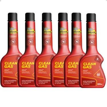 Imagem de Kit C/6 Aditivo Bardahl Clean Gas Combustível Gasolina 200ml Cor:frasc