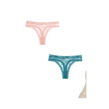 Imagem de Conjunto De 3 Peças De Tanga De Renda Feminina, Lingerie Floral Sexy C