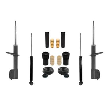 Imagem de 04 Amortecedor Kyb+Kit Batente Sandero Dianteiro+Traseiro 2007 A 2013 