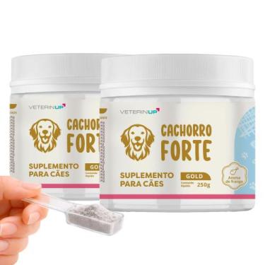 Imagem de Kit 2 Suplemento Cachorro Forte Gold 250g  Em Pó 4 em 1  Vitamina Comp