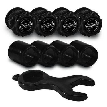 Imagem de Bicos Capa de Válvula Preto Pneu Nissan March Linea Versa Kicks - DCAP