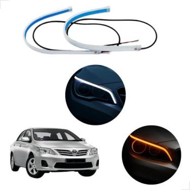 Imagem de Kit Fitas Led DRL Farol + Seta 12v 60cm Corolla 2014 2015 2016 2017 20