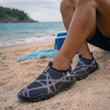 Imagem de Sapatilha de Neoprene Aquática Esportiva Unissex Solado Tratorado Anti