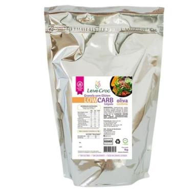 Imagem de Granola Salgada Vegana Sem Glúten 1Kg Low Carb Leve Croc Sabor:Oliva e