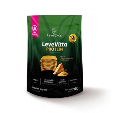 Imagem de Biscoito Proteico Low Carb Vegano Sem Glúten 90g Leve Croc Sabor:Queij