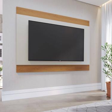 Imagem de Painel para TV até 75 Polegadas Nilo Sala de Estar Off White Matte Freijó Colibri