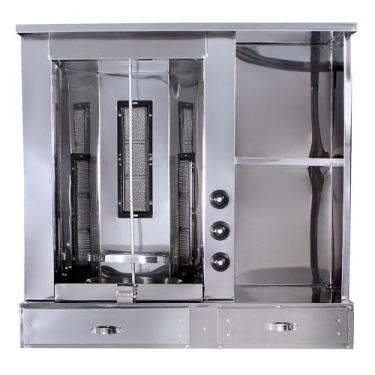 Imagem de Maquina Churrasco Grego Espeto Manual 3 Queimador Sem Porta - R2