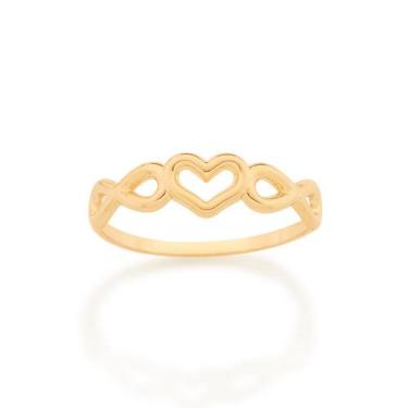 Imagem de Anel amor eterno banhado a ouro 18k Linha Permanente Rommanel