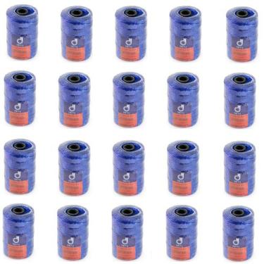 Imagem de Kit 20 Fio Encala Torcido Azul Rolo 200gr Várias Bitolas Para Pesca Pr