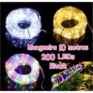 Imagem de 10 Metro Mangueira Bivolt 200Leds Pisca Pisca 8 Funções 110V - 200V De