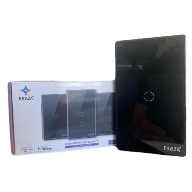 Imagem de Interruptor Inteligente 1 botao Preto 4x2 WiFi Ekaza