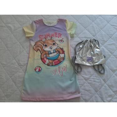 Imagem de Conjunto Roupa Infantil feminina Vestido e Bolsa Abrange, 4