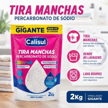 Imagem de PERCARBONATO de sódio Tira Manchas de Roupas Branca 100% Puro 2kg Giga