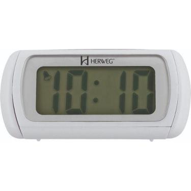 Imagem de Relogio despertador digital herweg 2916-021 branco, Branco
