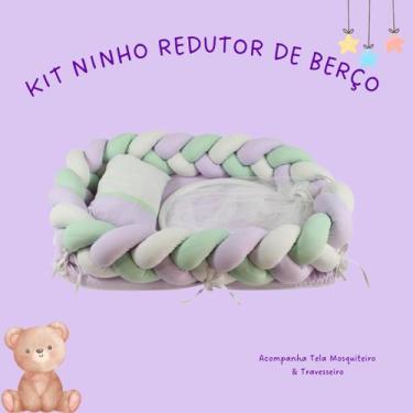 Imagem de Ninho Trança com Mosquiteiro Travesseiro 100% Algodão - Cores Variadas