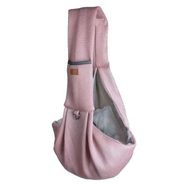 Imagem de Bolsa de Transporte Pet Canguru Sling BSL3907 para Cães e Gatos Pequeno Porte Malha Respirável Rosa