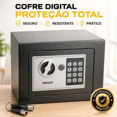 Imagem de Cofre Digital Eletrônico com Teclado e Chave - Preta - STARTOOLS