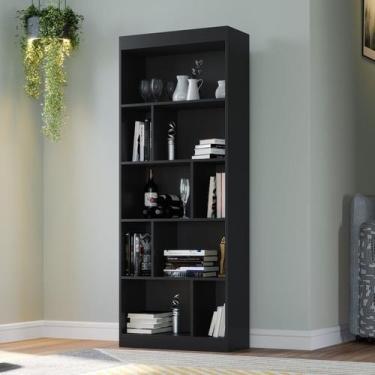 Imagem de Estante de Livros 70CMX182CM 4 Prateleiras LV300 Preto - DJD Móveis