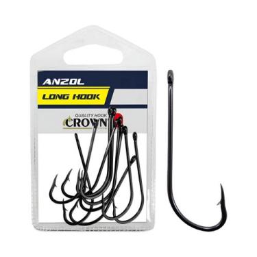 Imagem de Anzol Crown Long Hook Black Nickel Nº1/0 10un Aço Carbono Forjado Tamb