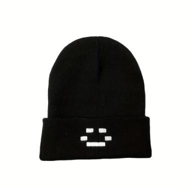 Imagem de Gorro Unissex Bordado De Tricô Quente Acessório De Moda Para Outono E 