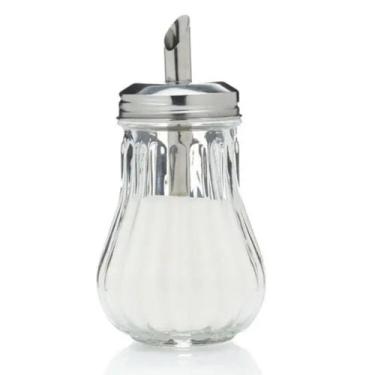 Imagem de Açucareiro em vidro 190ml com bico dosador em inox hauskraft