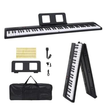 Imagem de Teclado Musical Iniciante Piano Eletrônico 88 Teclas Dobrável - N/A