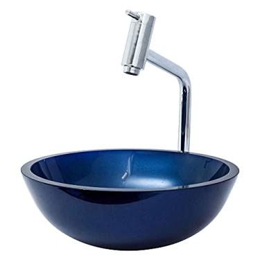 Imagem de Cuba Azul de Vidro CR30cm +Torneira Link +Válvula Click