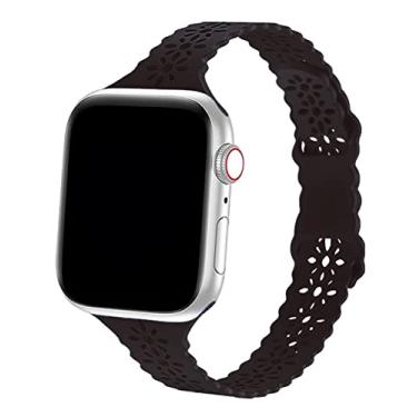 Imagem de Pulseira Silicone Renda, compatível com Apple Watch (42/44/45, Preta)