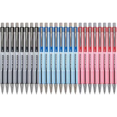 Imagem de Pilot Better Ball Point Caneta retrátil sortida, ponta fina, 8 cada preto, azul e vermelho (24 canetas no total)