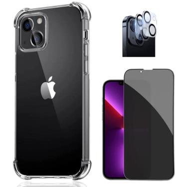 Imagem de Capinha Compatível Com iPhone 13 (6.1) + Película Privacidade 3d 9d + Película de Câmera - (C7ARMOR)