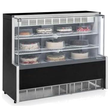 Imagem de Vitrine Confeitaria Aurora Serpentina Vidro Reto Gpea-140r Preta 127V - Gelopar