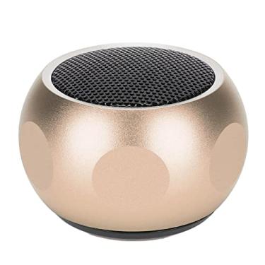 Imagem de Mini alto-falante Bluetooth portátil, pequeno alto-falante sem fio fofo com cordão, tempo de jogo de 2,5 horas para viagem de carro de bicicleta (Dourado)