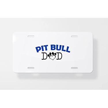 Imagem de Capa para placa de carro Pit Bull Dad V2 – Capa para placa de carro – Capa para placa de carro 15 x 30 cm
