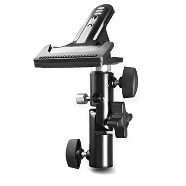 Imagem de Suporte de grampo de metal resistente para estúdio fotográfico de golfinho lento com suporte de luz 5/8 e suporte de refletor de guarda-chuva