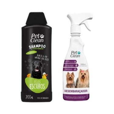 Imagem de Shampoo Pelos Escuros + Desembaraçador De Pelos Para Pets - Pet Clean