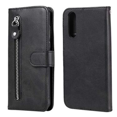 Imagem de HONGYAN Capa de telefone Para Sony Xperia 10 II Moda Bezerro Textura Zipper Caixa Horizontal de Couro Flip Com Holder & Cart Slots & Função Wallet Capa protetora