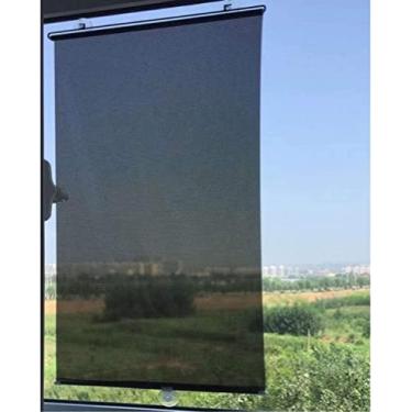 Imagem de Pacote de 2 cortinas de ventosa blackout blind, ventosa pára-sol cortina blackout cortinas de janelas temporárias cortina leve portátil para carro de escritório em casa (58x125CM)