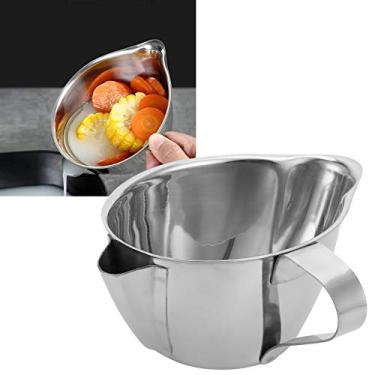 Imagem de Separador de gordura de óleo, filtro de óleo de aço inoxidável separador de sopa de filtro tigela de molho de óleo separador de gordura pote para cozinhar cozinha