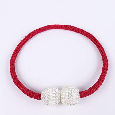 Imagem de Cinta de cortina de corda grossa com fivela de pérola, sem instalação, cortina de corda de cortina, acessórios de fivela magnética, tiebacks de cortina, T19,4 pcs