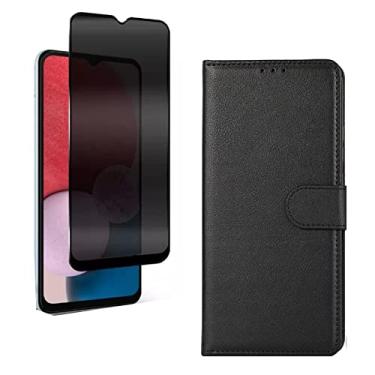 Imagem de Kit Capa Carteira Flip + Pelicula Privacidade Compatível Samsung Galaxy A23 (Galaxy A23)